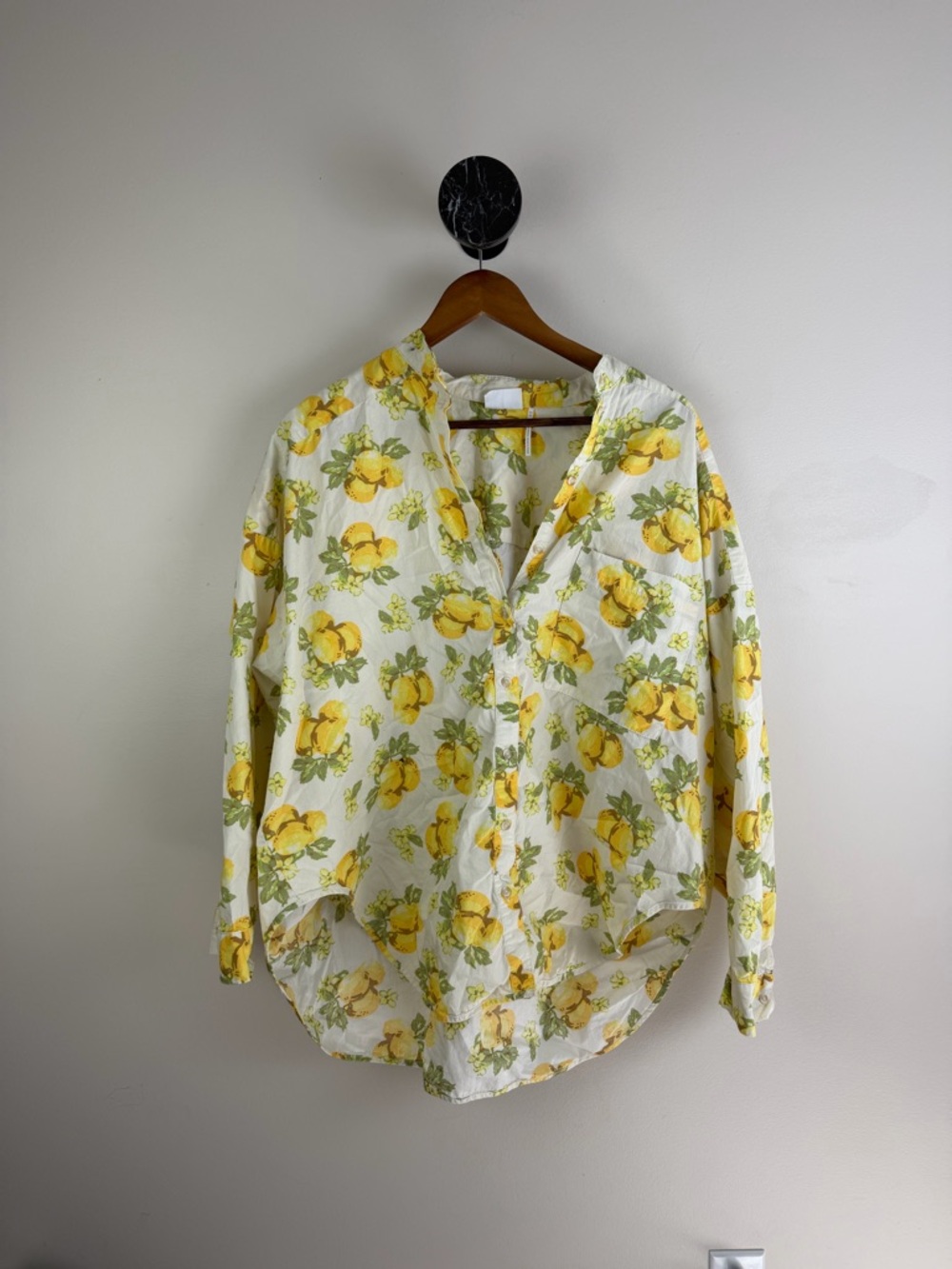 Urban Outfitters White Shirt with Yellow Lemon Print